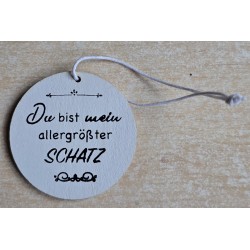 Holz Aufhänger rund " Du...