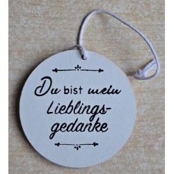 Holz Aufhänger rund " Du...