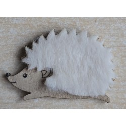 Holz Igel flach creme