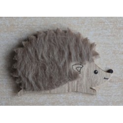 Holz Igel flach hellbraun
