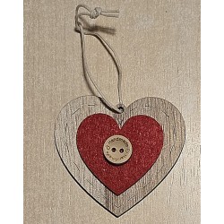 Holz Aufhänger Herz rot
