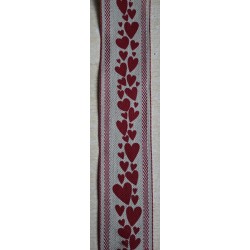 Dekoband Herzen rot/natur