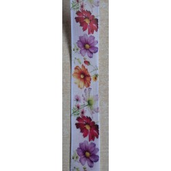 Dekoband weiss mit bunten...