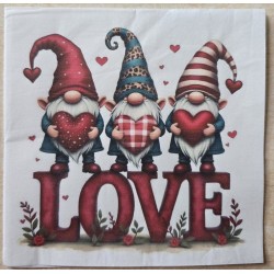 Serviette Drei Wichtel mit...