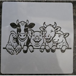 Schablone Fünf lustige...