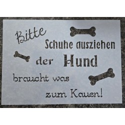 Schablone " Bitte Schuhe...