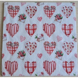 Serviette Kleine Herzen/rot