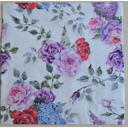 Serviette Rosen/rot/rosa/lila