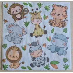 Serviette Safari Tiere