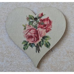 Holz Herz mit Rosen