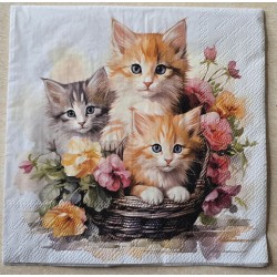 Serviette Drei Katzen im...