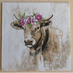 Serviette Kuh mit Hörnern...