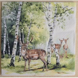 Serviette Hirsch Familie im...