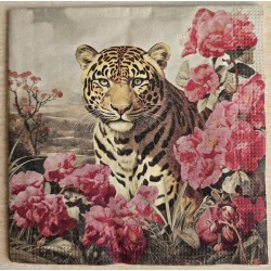 Serviette Leopard und pinke...