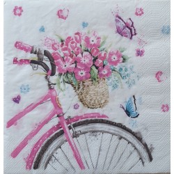 Servietten Fahrrad/Blumen