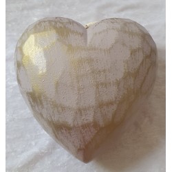 Holz Herz taupe/gold