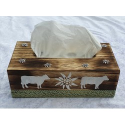Kleenexbox Holz Edelweiss