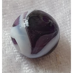 Glasperlen violette/weiss