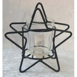 Teelicht Stern Metall/Glas