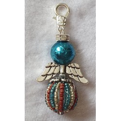 Perlen-Engel türkis/braun