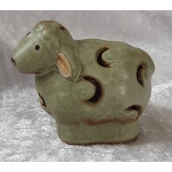 Keramik Schaf grün matt