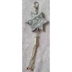 Anhänger Stern grau/silber