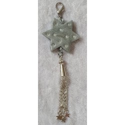 Anhänger Stern grau/glitzer