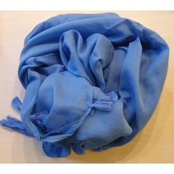 Schal mit Fransen blau