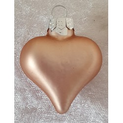 Glas Herz lachs matt