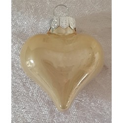 Glas Herz creme glänzend