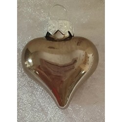 Glas Herz taupe glänzend