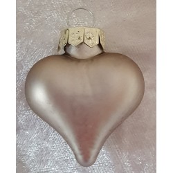 Glas Herz taupe matt