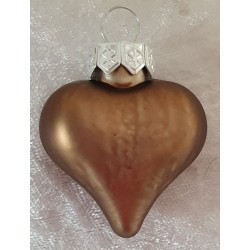 Glas Herz braun matt