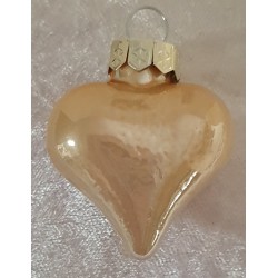 Glas Herz beige glänzend