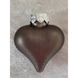 Glas Herz dunkelbraun matt