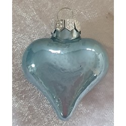 Glas Herz hellblau glänzend