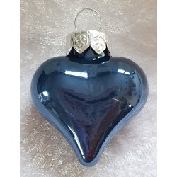Glas Herz dunkelblau glänzend