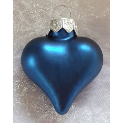 Glas Herz dunkelblau matt