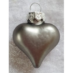 Glas Herz anthrazit matt