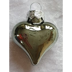 Glas Herz anthrazit glänzend