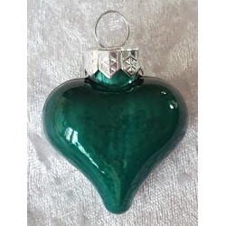 Glas Herz petrol glänzend