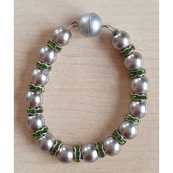 Perlen Armband grau/grün