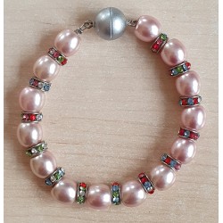 Perlen Armband rosa/bunt