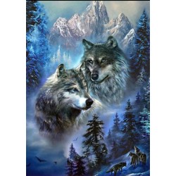 3D Pixel Bild Wolf