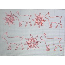 Schablone Edelweiss/Ziegen
