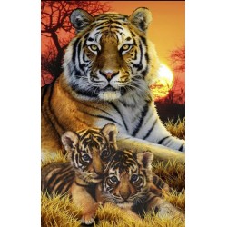 3D Pixel Bild Tiger
