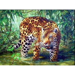 3D Pixel Bild Leopard