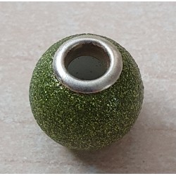 Grossloch Perle olive/glitzer