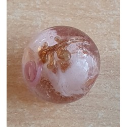 Glasperlen rosa/gold