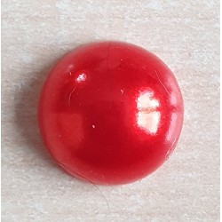 Halbe Perle ohne Loch Rund rot